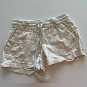 White drawstring shorts
